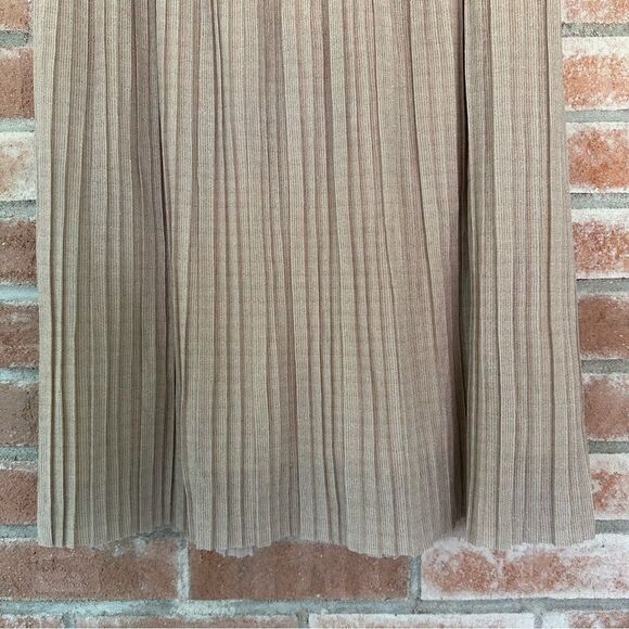 Walter Baker Midi Pull On Skirt Pleated Shimmer Beige Women’s 6 Ballet - Picture 7 of 10
